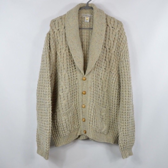 Vintage Other - Alan Michaels Mens XL Cable Knit Wool Sweater